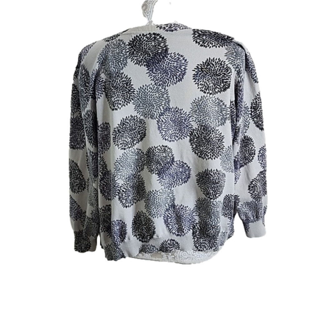 Izod women's long sleeve gray & purple cardigan sweater, 1X - Picture 3 of 7